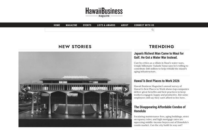 Screenshot von hawaiibusiness.com