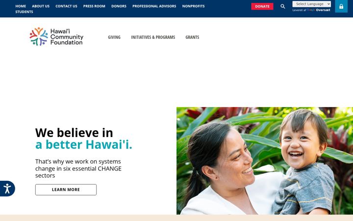 Screenshot di hawaiicommunityfoundation.org