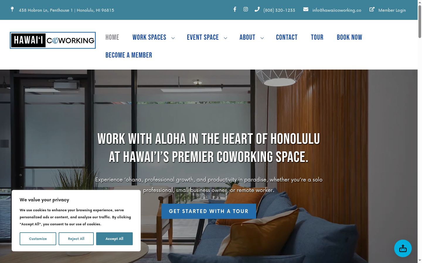Screenshot of the consent banner shown before any interaction