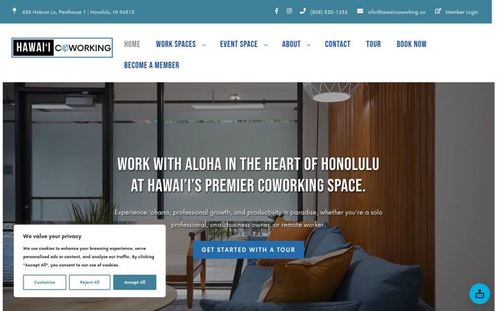 Screenshot of hawaiicoworking.co