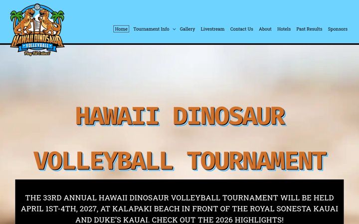 Screenshot of hawaiidinosaurvolleyball.com