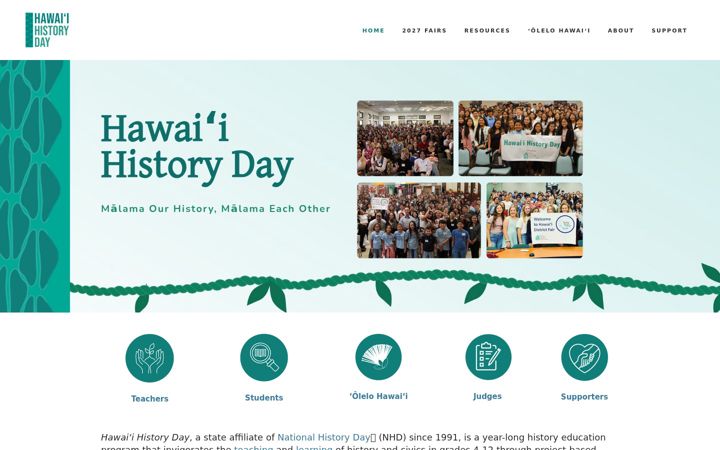 Screenshot of hawaiihistoryday.org