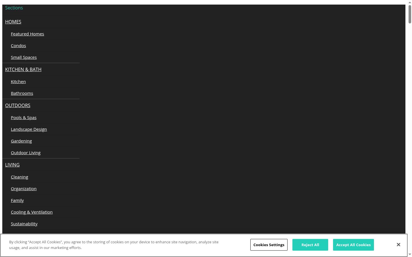 Screenshot del banner di consenso mostrato prima di qualsiasi interazione
