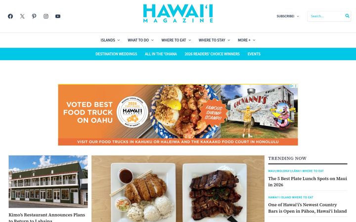 Screenshot of hawaiimagazine.com