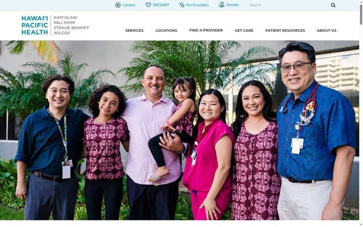 Screenshot of hawaiipacifichealth.org