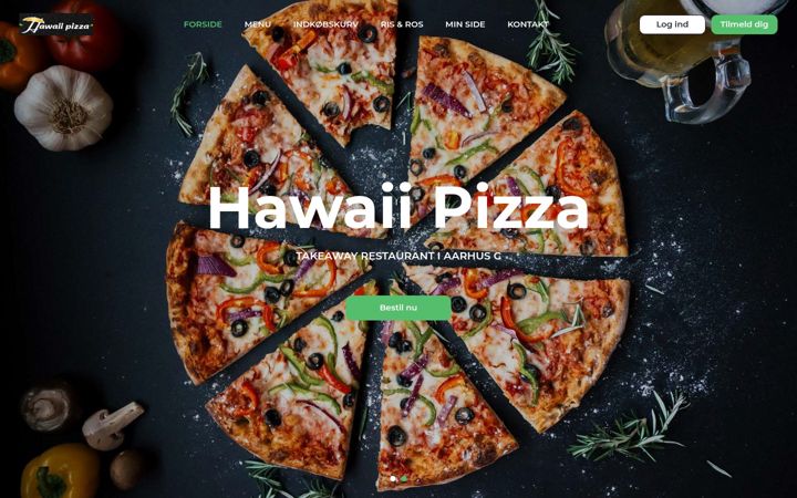 Screenshot of hawaiipizza.dk