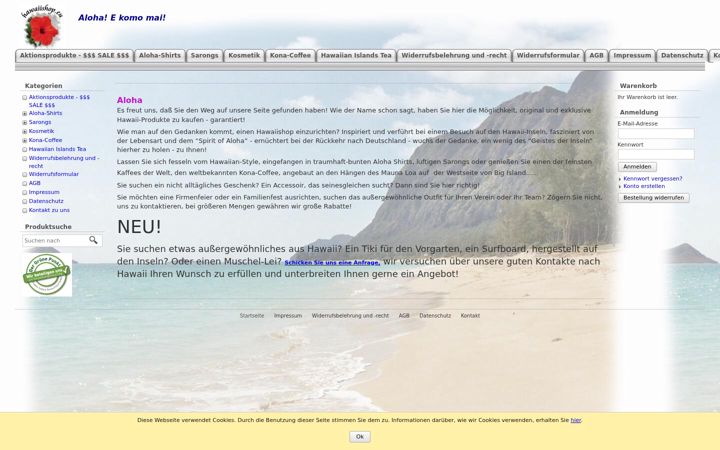 Screenshot of hawaiishop.biz