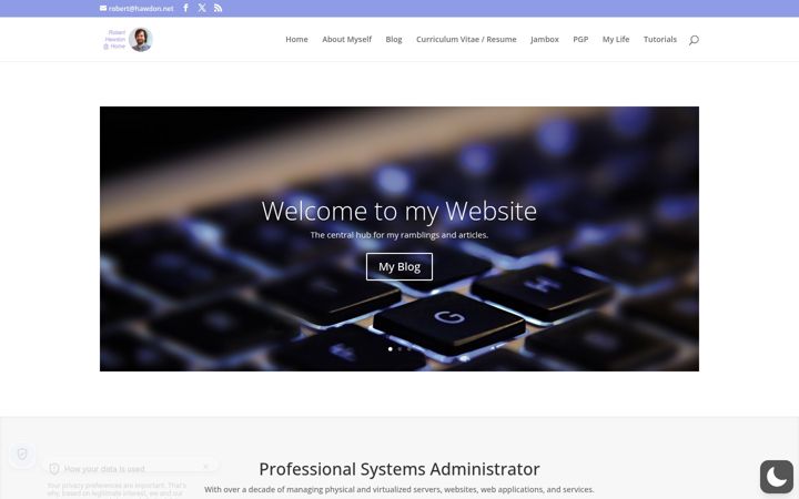Screenshot of hawdon.net