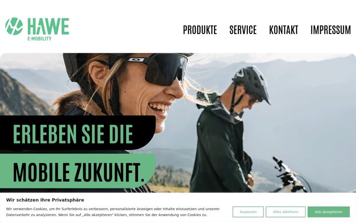 Screenshot of hawe.co.at