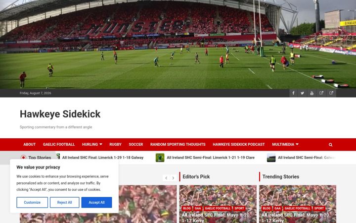 Screenshot of hawkeyesidekick.com