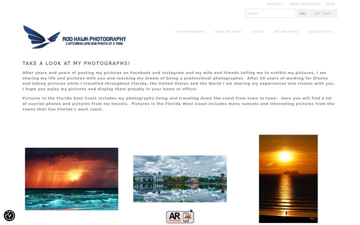 Screenshot of hawkphoto.com