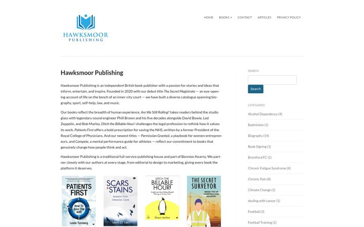 Screenshot of hawksmoorpublishing.com