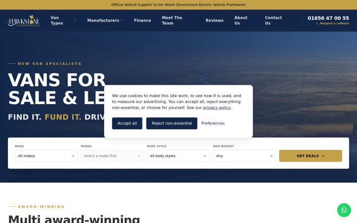 Screenshot of hawkstonecommercials.co.uk