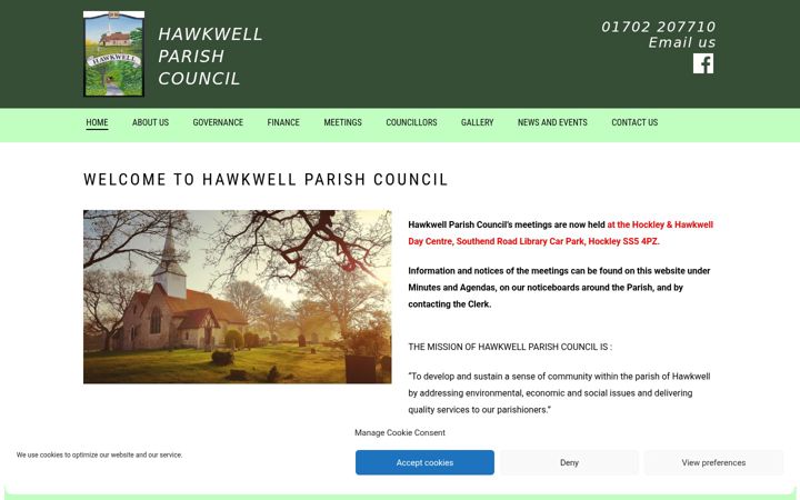 Screenshot of hawkwellparishcouncil.gov.uk