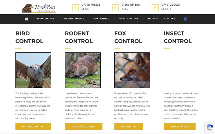 Screenshot of hawkwise.co.uk