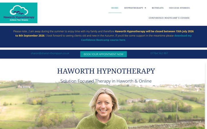 Screenshot of haworthhypnotherapy.com