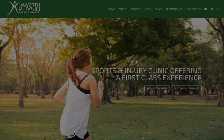 Screenshot of haworthphysio.co.uk