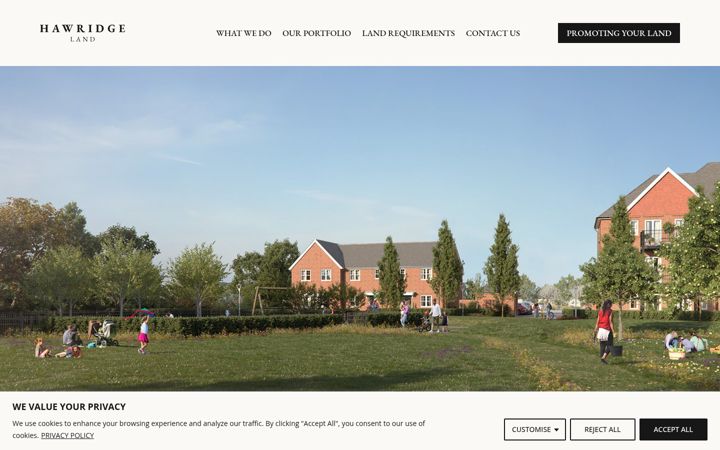 Screenshot of hawridgeland.com