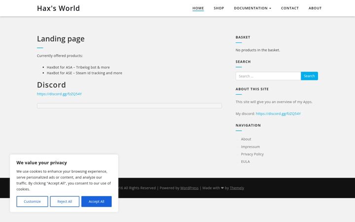 Screenshot of hax-world.com