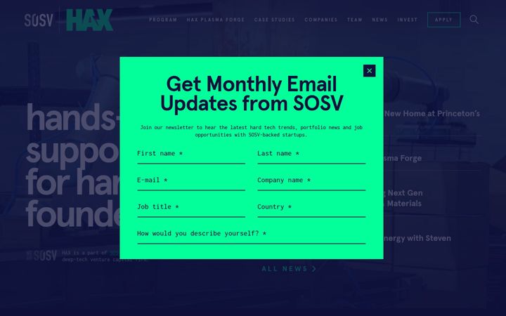 Screenshot of hax.co