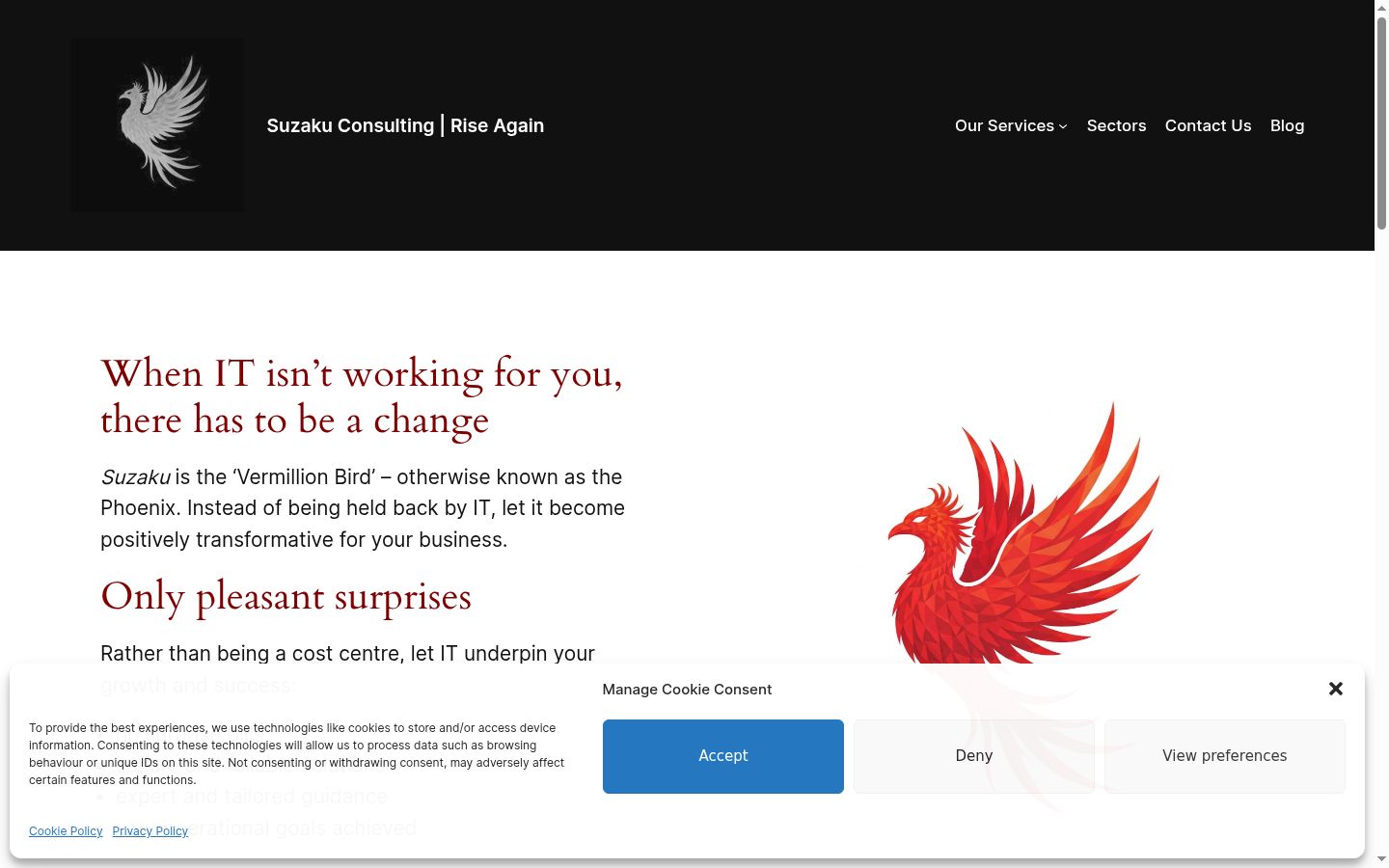 Screenshot of the consent banner shown before any interaction