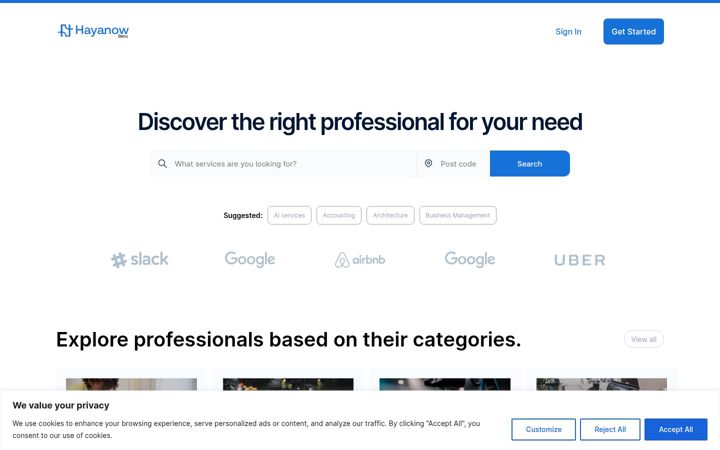 Screenshot of hayanow.com