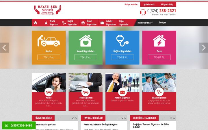 Screenshot of hayatisensigorta.com