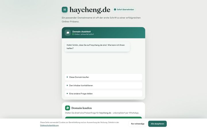 Screenshot of haycheng.de