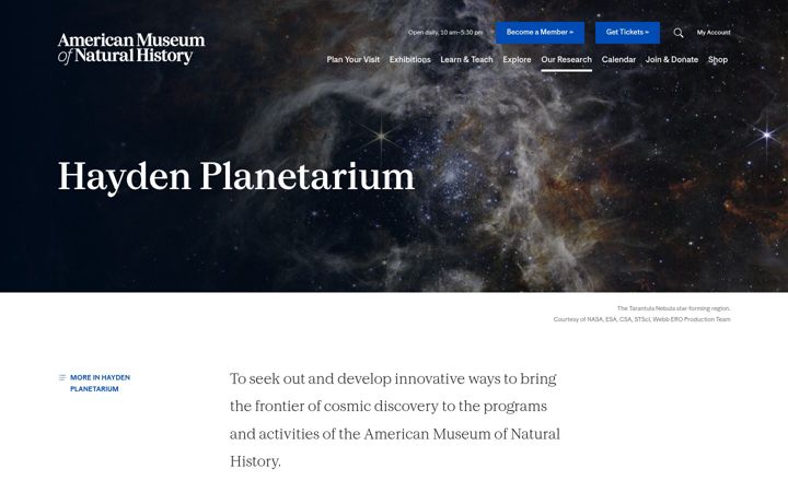 Képernyőkép: haydenplanetarium.org