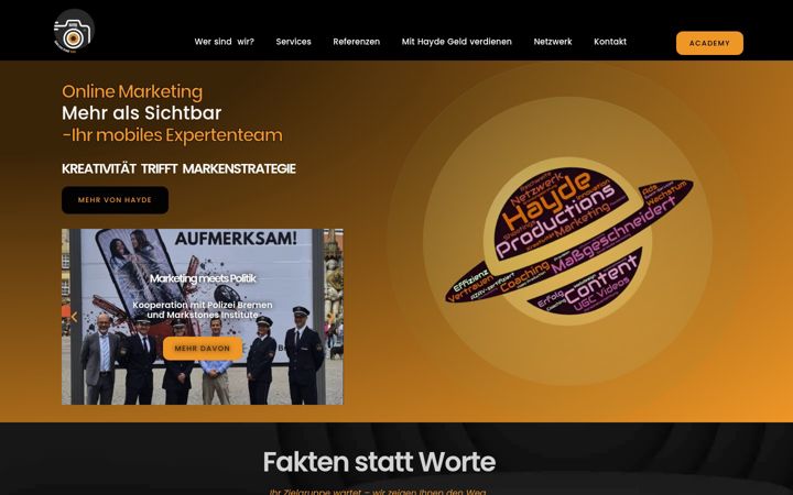 Screenshot of haydeproductions.de