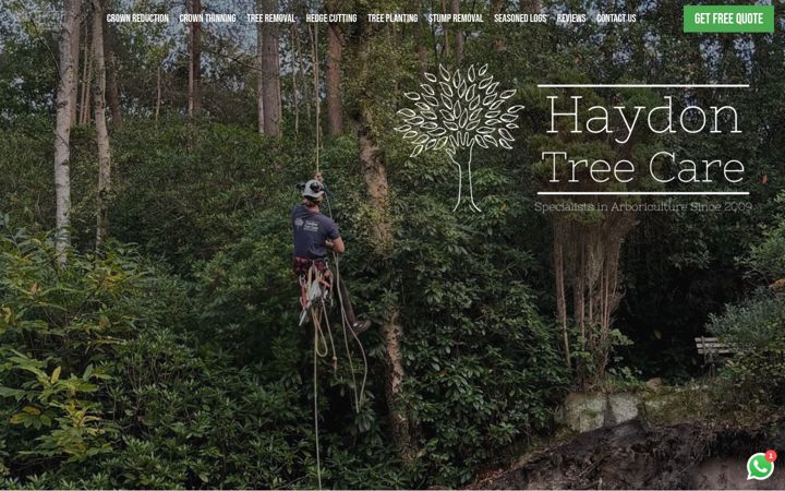 Screenshot of haydontreecare.co.uk