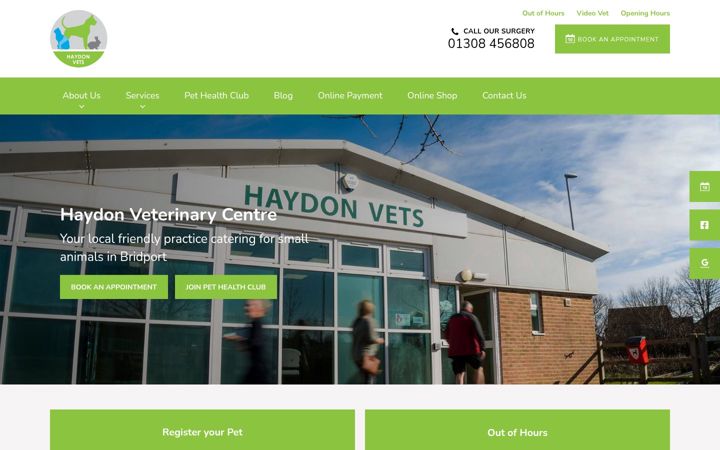 Screenshot of haydonvets.com