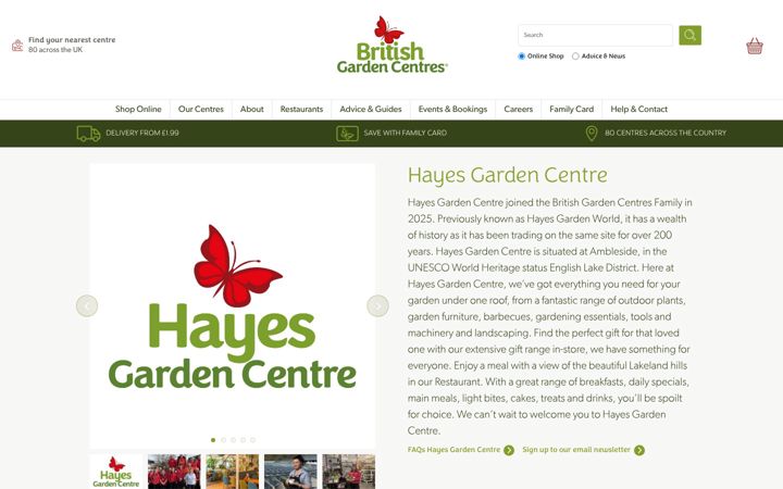 Screenshot of hayesgardenworld.co.uk