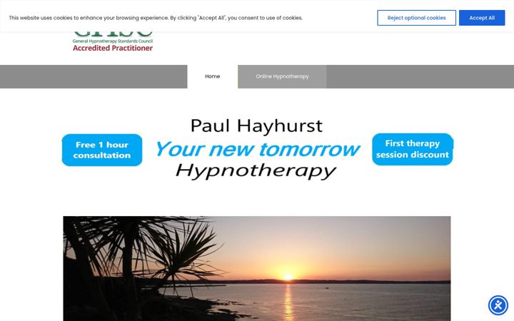 Screenshot of hayhursthypnosis.co.uk