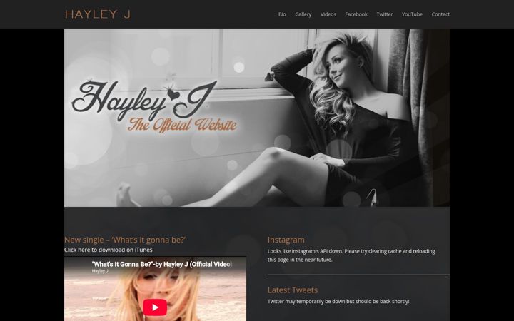 Screenshot of hayleyj.com