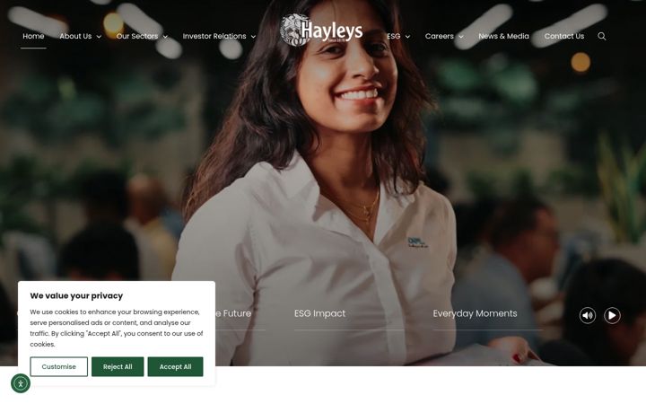 Screenshot of hayleys.com