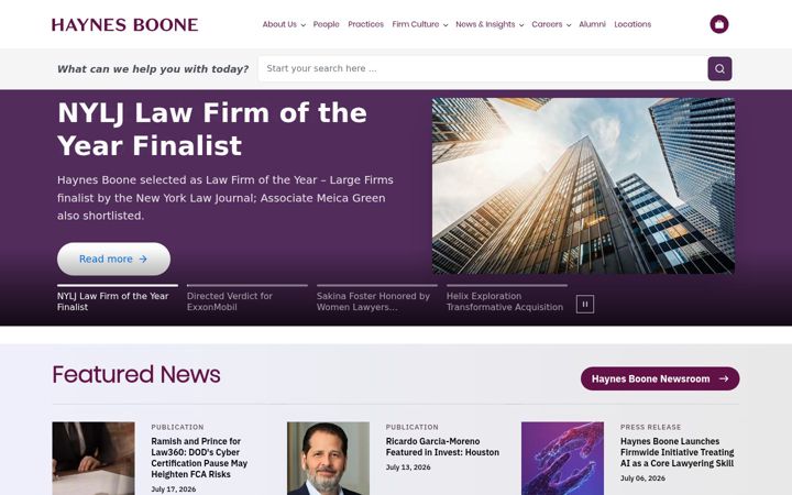 Screenshot of haynesboone.com