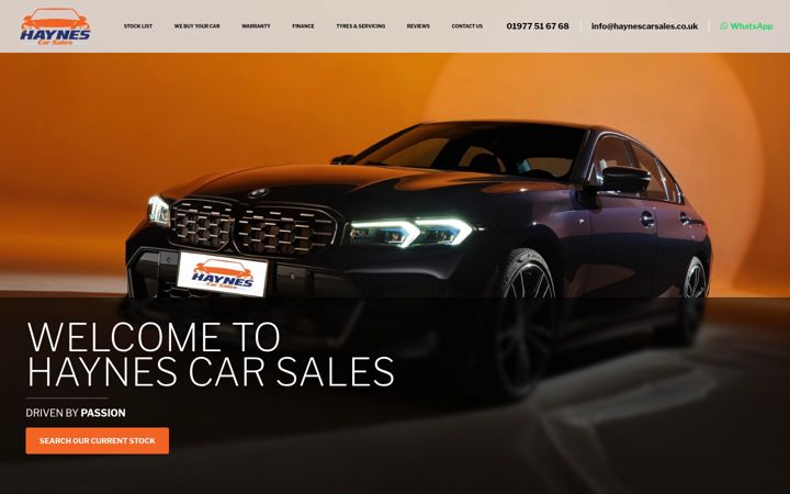 Screenshot of haynescarsales.co.uk
