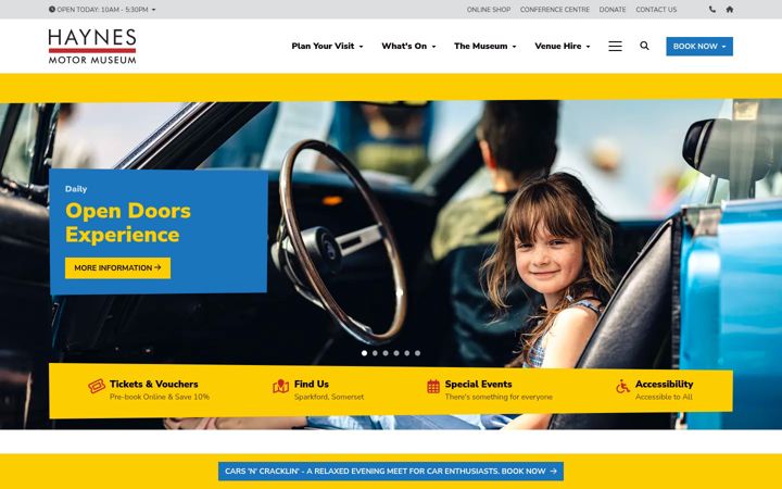 Screenshot of haynesmuseum.org