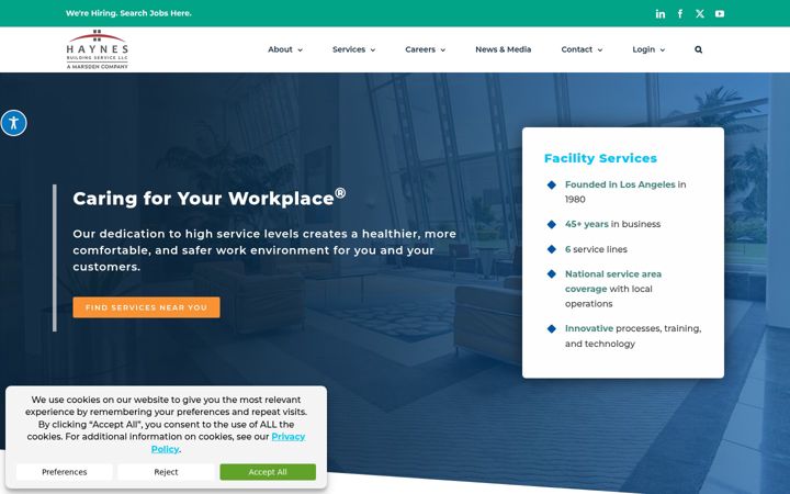 Screenshot of haynesservices.com