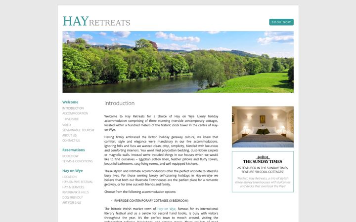 Screenshot of hayretreats.com