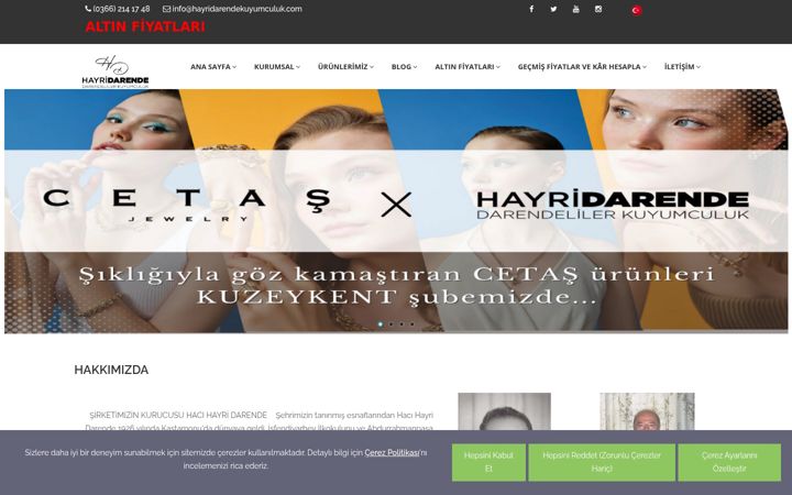 Screenshot of hayridarendekuyumculuk.com