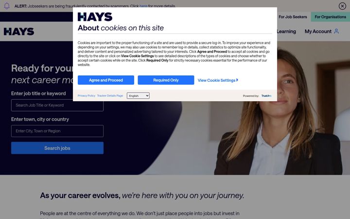 Screenshot of hays.ae