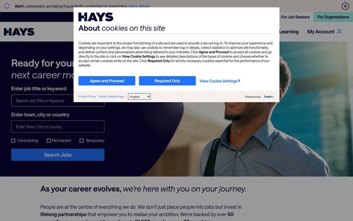 Screenshot of hays.co.uk