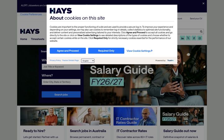 Skærmbillede af hays.com.au