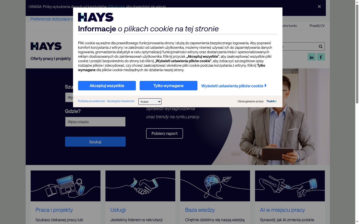 Screenshot tal-banner tal-kunsens muri qabel kwalunkwe interazzjoni