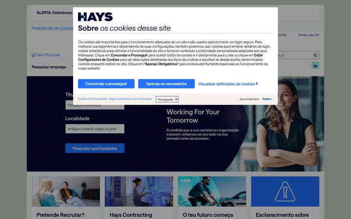 Screenshot of hays.pt