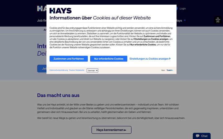 Screenshot of hayscareer.net