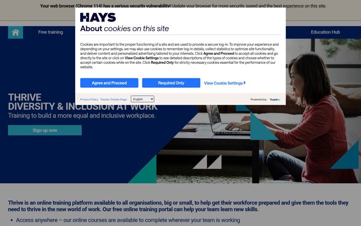 Screenshot of hayslearning.co.uk