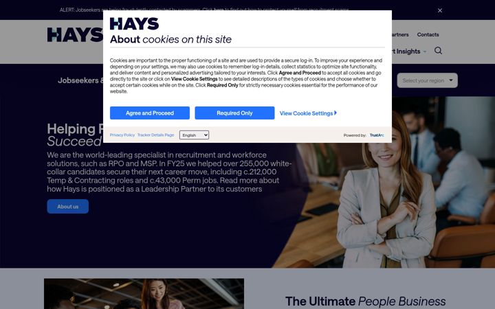 Screenshot von haysplc.com